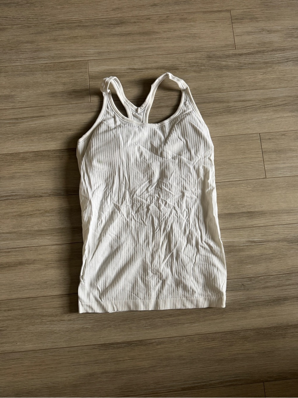 lululemon White Ribbed Racerback Tank